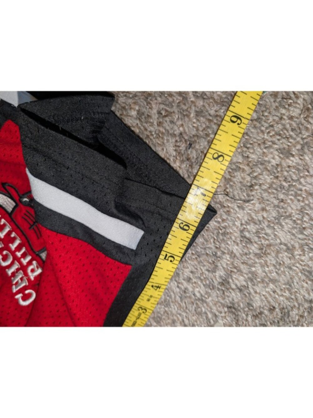 UltraGame Pants L Red Shorts Basketball Athletic Chicago Bulls Striped - Picture 9 of 9